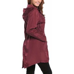 Women's L Hotouch Wine 3/4 Length Rain Wind Jacket